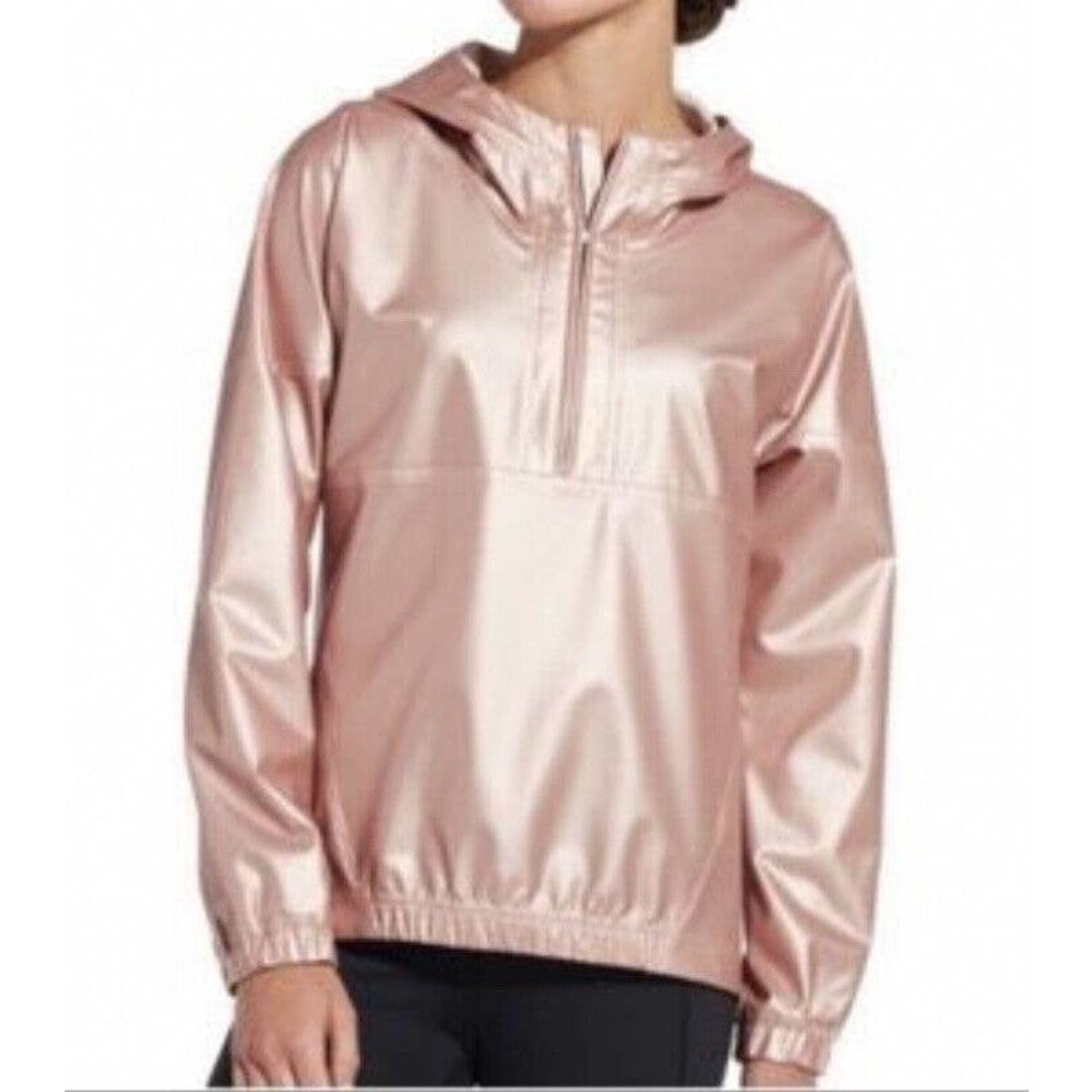CALIA by Carrie Underwood Metallic Rose Gold Pullover Hooded Jacket